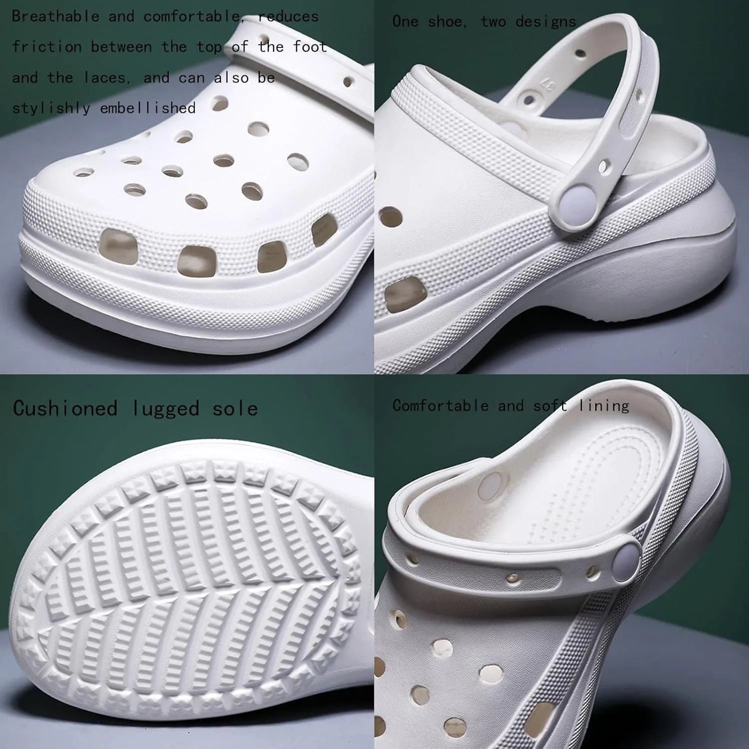 Fashion Platform Clogs Women's Outdoor and Indoor Cloud Slippers Comfortable Casual Pillow Sandals Beach Shoes Running Shoes Walking Shoes Wading Shoes