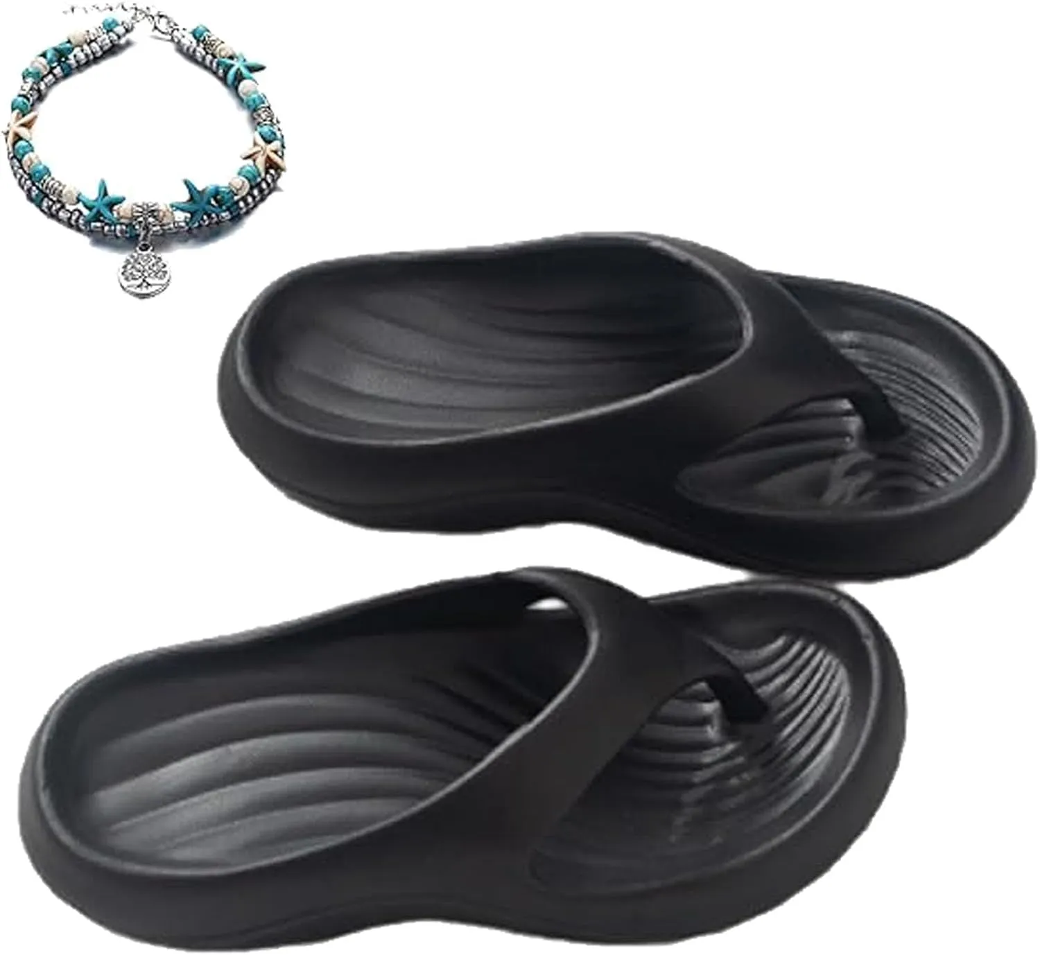 GDSAFS Pillow Arch Support Flip Flops, 2025 New Non-Slip Soft Comfortable Walking Platform Sandals, Orthopedic Beach Slippers