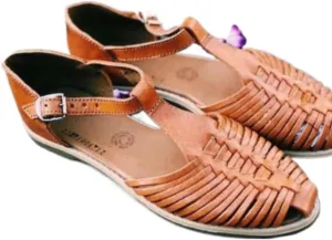 Geerta Huaraches Women Dressy Water Sandals Mexican Leather Woven Non-Slip Closed Toe Shower Slides Waterproof Comfort Summer Walking Shoes Chunky Low Heel Slippers Vacations Parties Indoor Outdoor