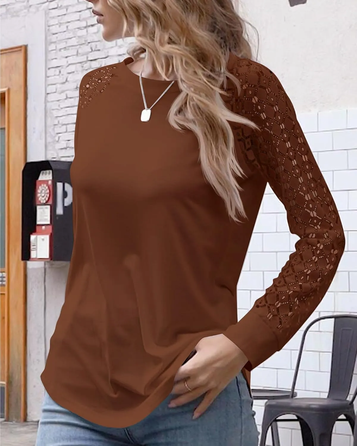 Halife Women's Lightweight Color Block Long Sleeve Loose Fit Pullover Sweatshirts Tunics Tops Shirts