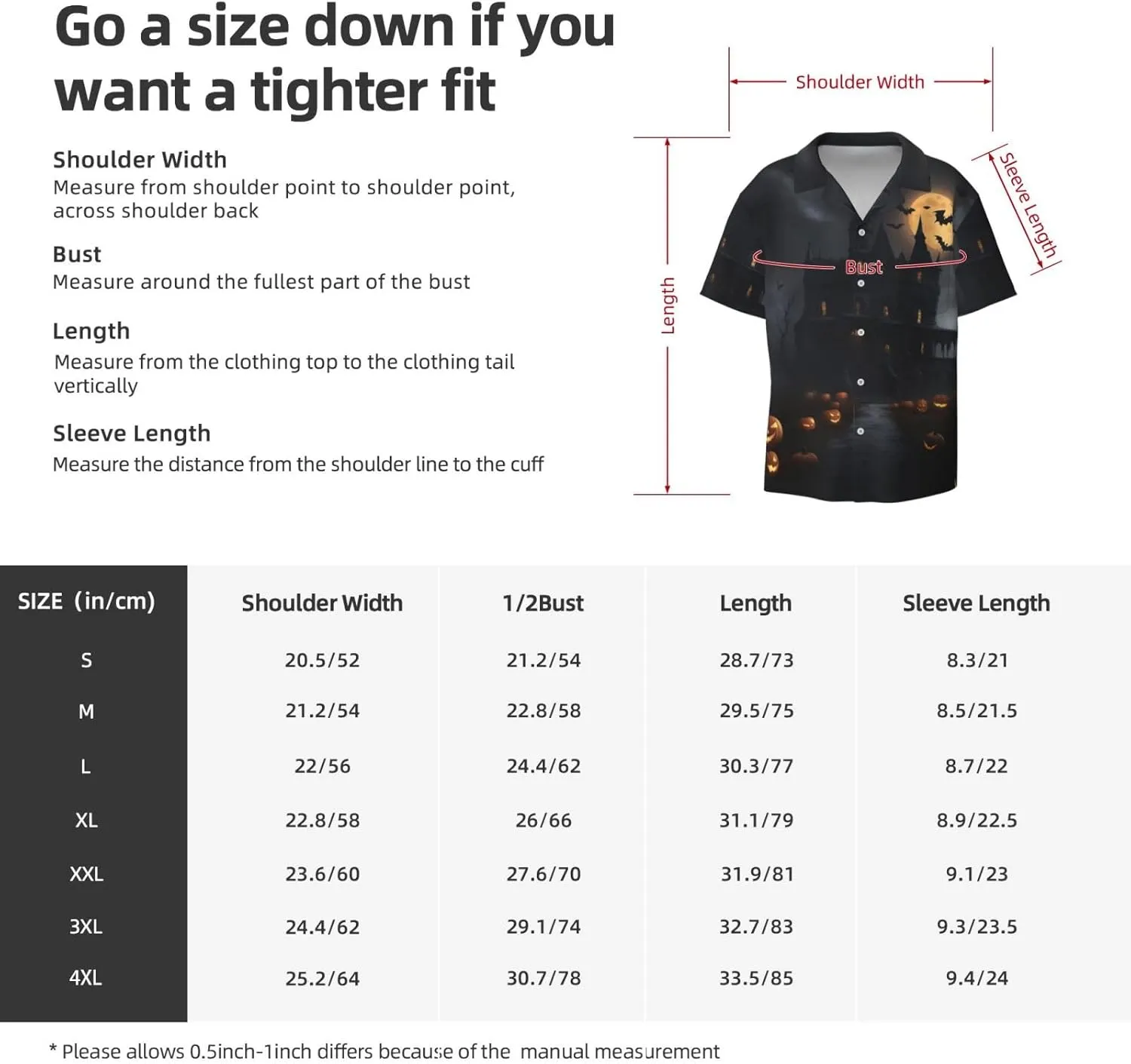 Halloween Goth Printing Men's Fashion Summer Short Sleeve Button Shirt with Pocket,S-4xl Cuban Shirt Hawaiian Shirt