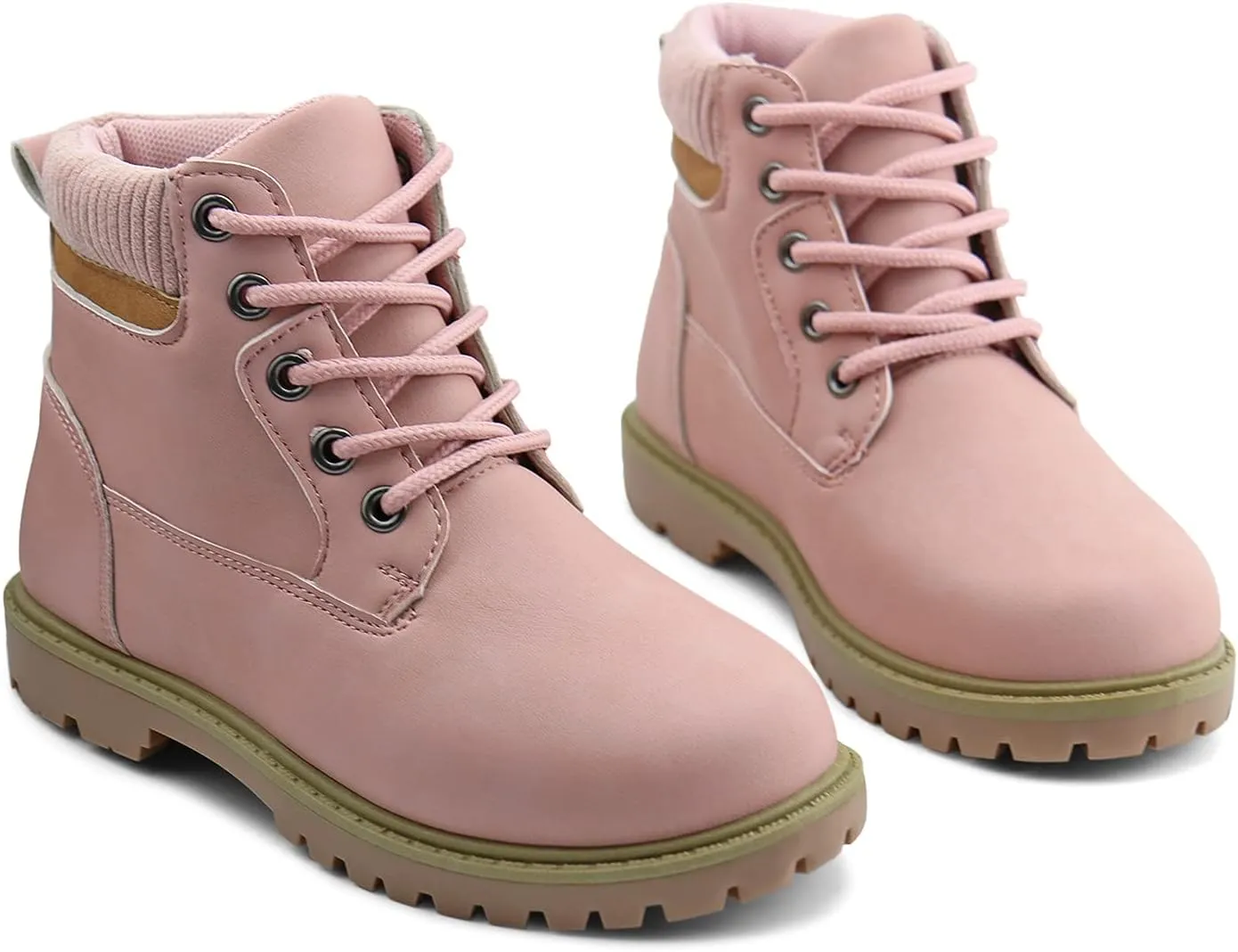 JABASIC Kids Ankle Boots Boys Girls Lace-Up Outdoor Comfort Work Boots