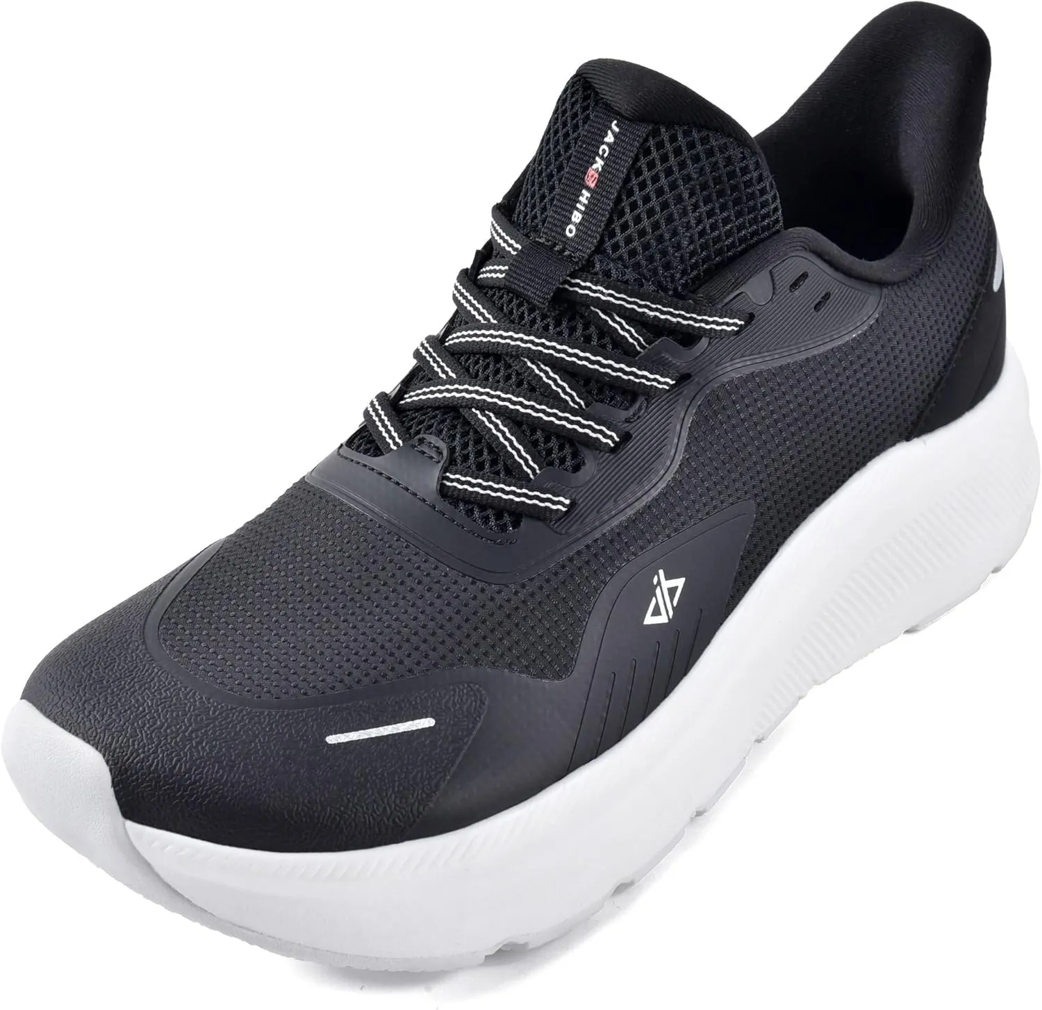 JACKSHIBO Slip in Men Hands Free Shoes Wide Toe Box Slip On Walking Running Tennis Athletic Sneakers Arch Support Plantar Fasciitis Orthopedic Shoes with Metatarsal Pads Cushion Thick Zero Drop Sole