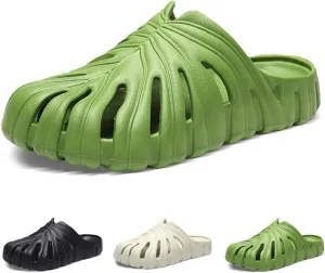 Jfxgjuv Monstera Slippers, Monstera Leaf Slides, Monstera Pillow Slippers Non-Slip Quick Drying Soft Open Toe Bathroom Sandals Shower Slippers Monstera Slides for Women and Men (US9, Green)
