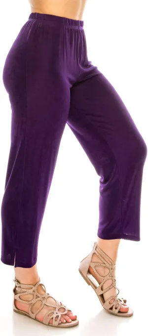 Jostar Women's Elastic Waist Pants – Pull On Non Iron Stretch Ankle Length Basic Trouser