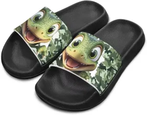 JoyLamoria Boys Dinosaur Print Sandals House Slides Kids Cloud Slippers Non-Slip Beach Pool Indoor Outdoor Open Toe Comfy