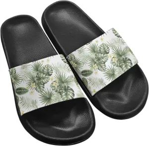 JoyLamoria Women Plants Print Slides House Sandals Thick Sole Pillow Slippers Non-Slip Shower Beach Pool Indoor Outdoor Summer