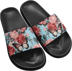 JoyLamoria Women Plants Print Slides House Sandals Thick Sole Pillow Slippers Non-Slip Shower Beach Pool Indoor Outdoor Summer