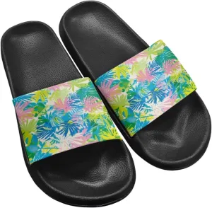 JoyLamoria Women Plants Print Slides House Sandals Thick Sole Pillow Slippers Non-Slip Shower Beach Pool Indoor Outdoor Summer