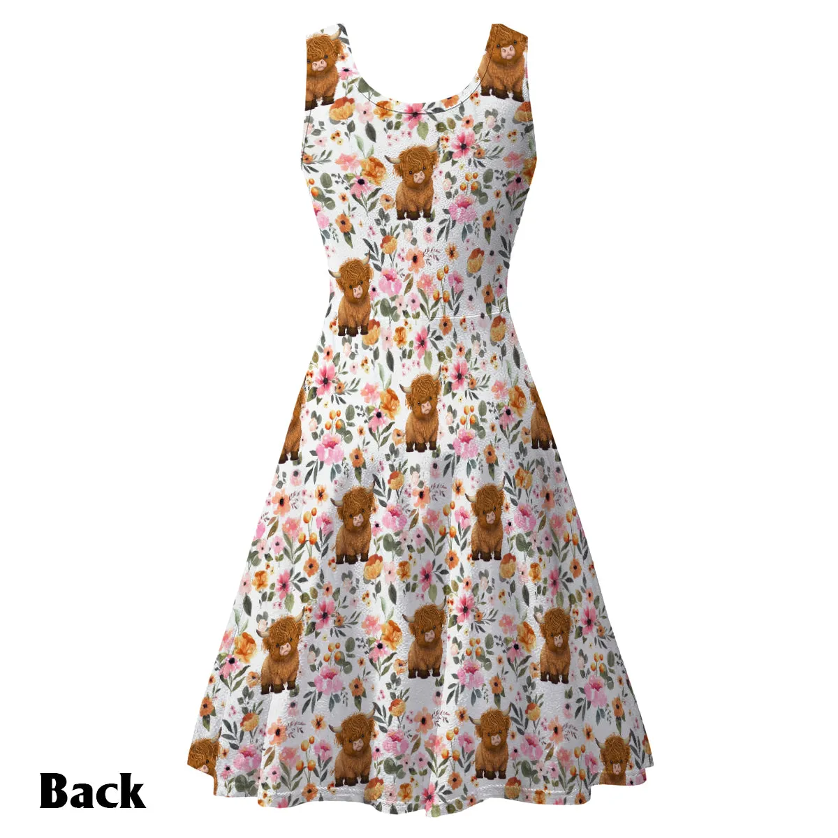 Just A Girl Who Loves Highland Cows - Personalized Highland Cow Sleeveless Dress