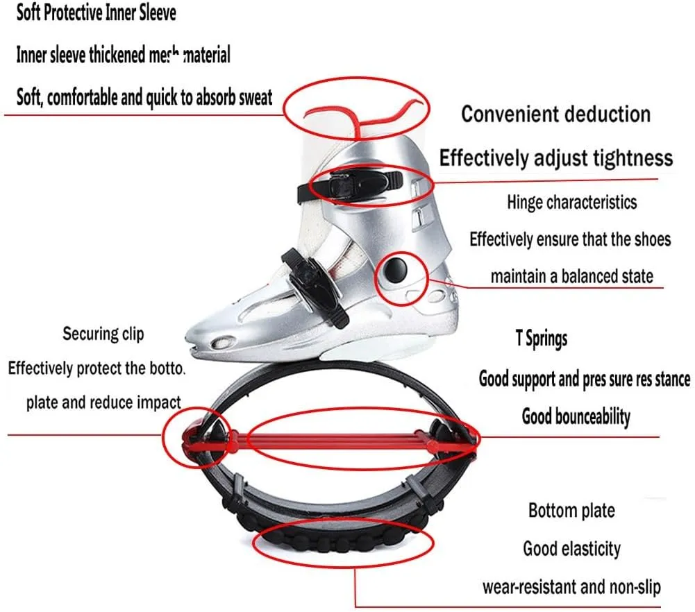 Kangaroo Jumping Shoes, Non-Slip Wear-Resistant Sports Fitness Bouncing Jump Shoes Suitable, 35-37 EU, Foot Length 8.9-9.3in/22.5-23.5cm