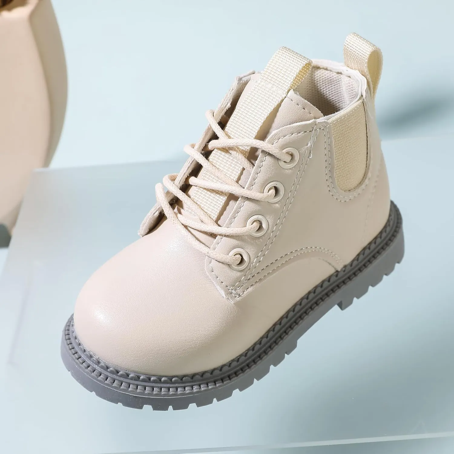 Kids Ankle Boots with Side Zipper Lace Up for Toddler Littel Kid Boys and Girls for Outdoor Play and Everyday Wear