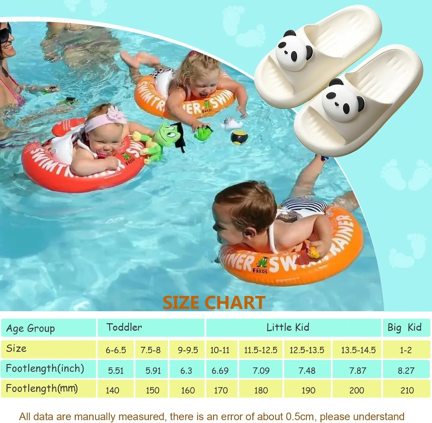 Kids Cloud Slides Boys & Girls Toddler Little Kids Slides Slipper Garden Beach Pool House Slides Comfy Non Slip Thick Sole Shower Sandals