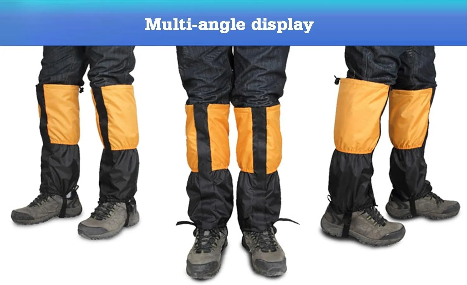 Leg Hiking Gaiters, Waterproof Snow Boot Guard Adjustable Shoe Cover Lightweight Breathable for Men and Women Walking, Hunting, One Size