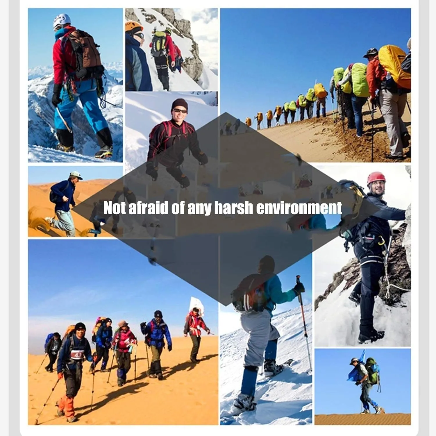 Leg Hiking Gaiters, Waterproof Snow Boot Guard Adjustable Shoe Cover Lightweight Breathable for Men and Women Walking, Hunting, One Size
