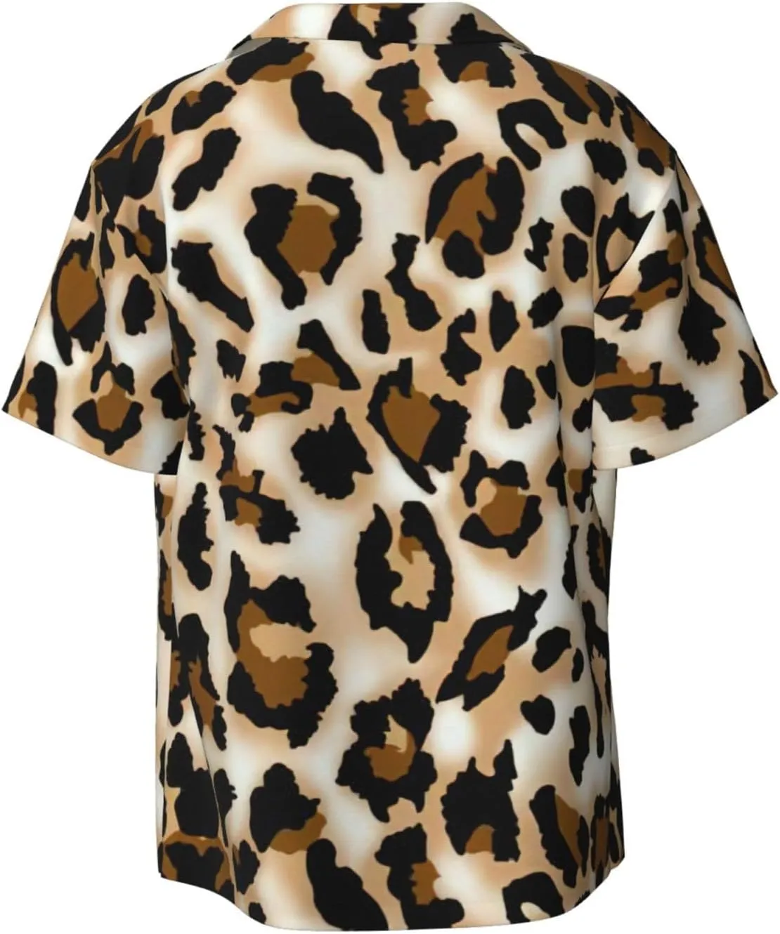 Leopard Printing Men's Fashion Summer Short Sleeve Button Shirt with Pocket,S-4xl Cuban Shirt Hawaiian Shirt