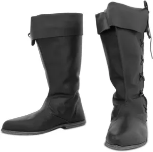 Medieval Pirate Boots Men Women Renaissance Boots Halloween PU Leather Costume Boots Gothic Cosplay Boots for Adults