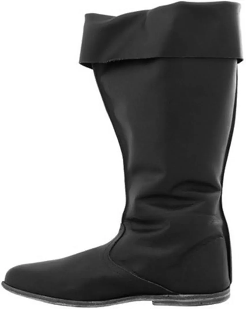 Medieval Pirate Boots Men Women Renaissance Boots Halloween PU Leather Costume Boots Gothic Cosplay Boots for Adults