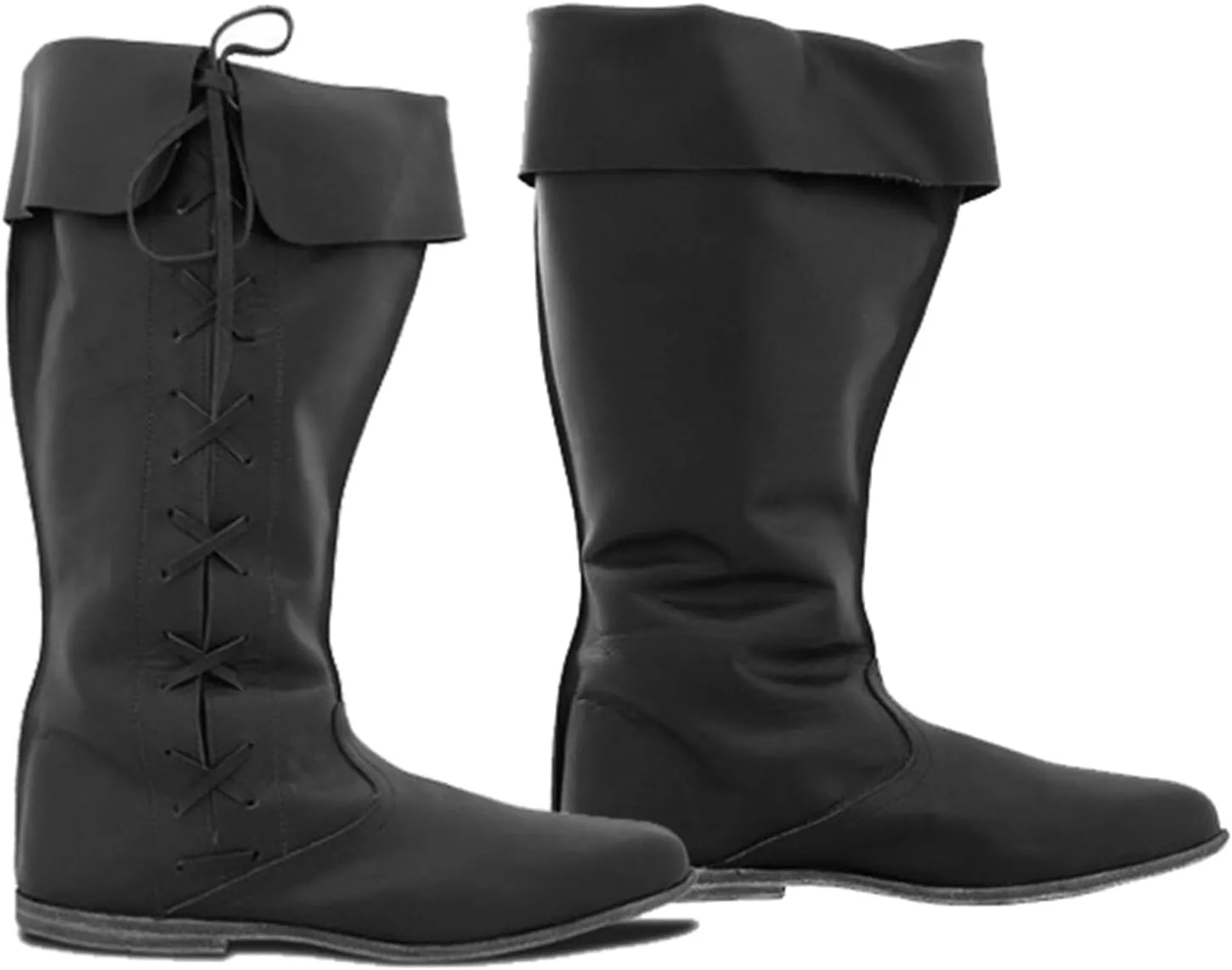 Medieval Pirate Boots Men Women Renaissance Boots Halloween PU Leather Costume Boots Gothic Cosplay Boots for Adults