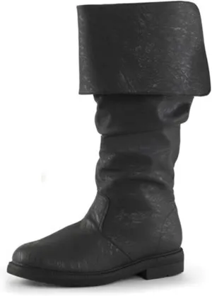 Medieval Pirate Boots Unisex Renaissance Boots Halloween Pull On Mid Calf Costume Boot Gothic Cosplay Shoes for Adults