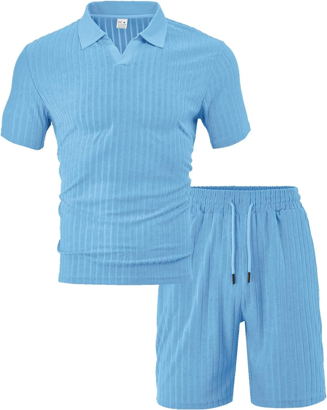 Mens 2 Piece Outfits Polo Shirt and Shorts Set Short Sleeve Tracksuits Casual Athletic Jogging Summer Outfits
