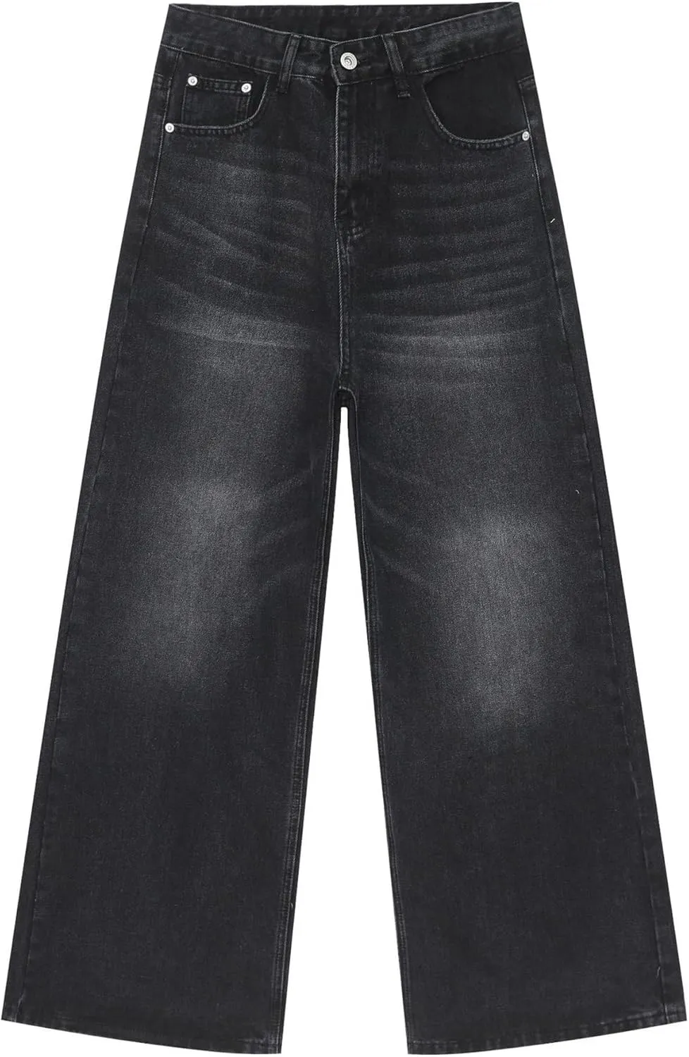 Men's Hip Hop Skater Jeans Loose Fit Wide Leg Denim Pants Stylish Y2K Vintage Streetwear Carpenter Trousers