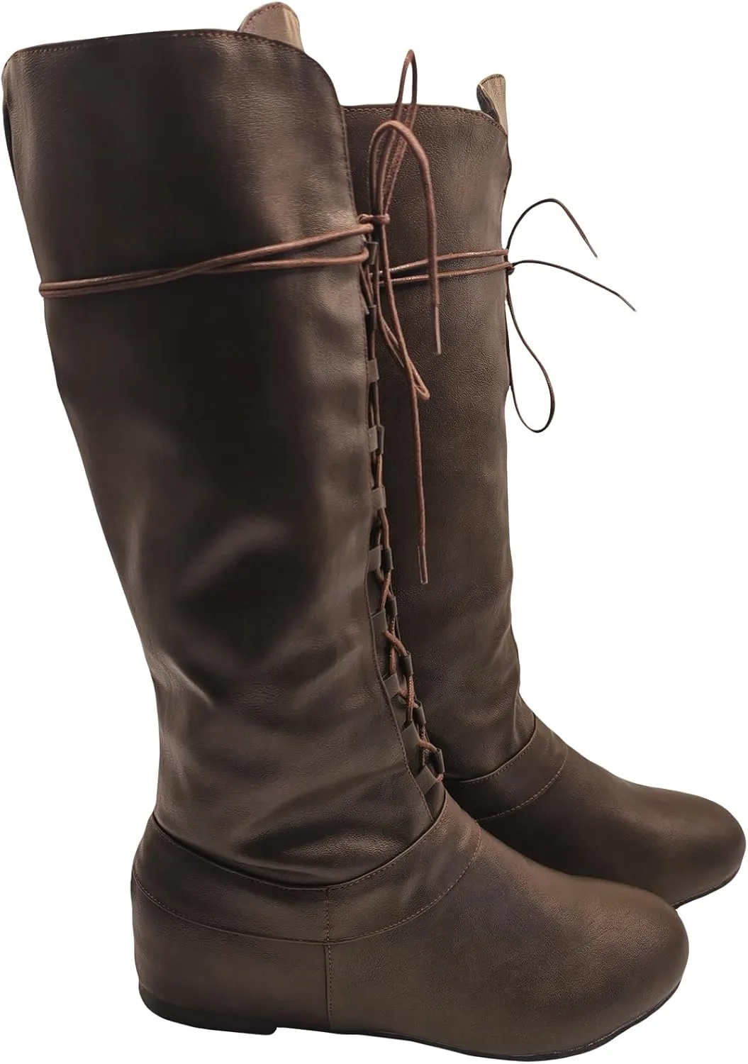 Men's Renaissance Boots Medieval Cosplay Boots Halloween Vintage Stage Pirate Viking Tied Shoes for Adult