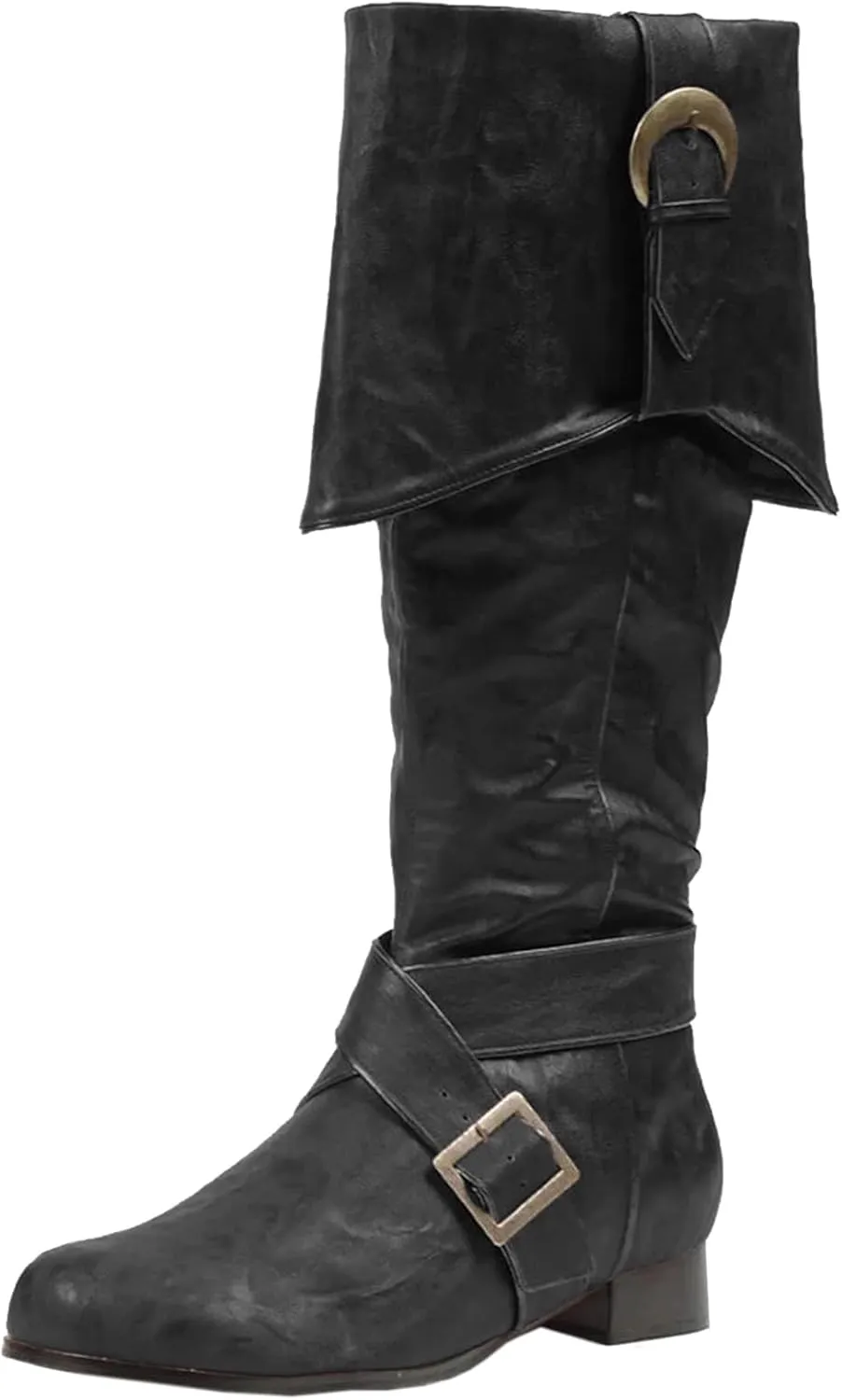 Mens Renaissance Boots Medieval Pirate Boots Halloween PU Leather Costume Boot Gothic Cosplay Shoes