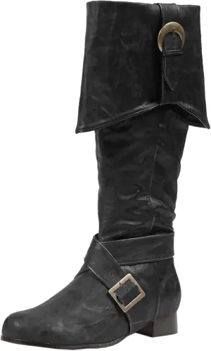 Mens Renaissance Boots Medieval Pirate Boots Halloween PU Leather Costume Boot Gothic Cosplay Shoes