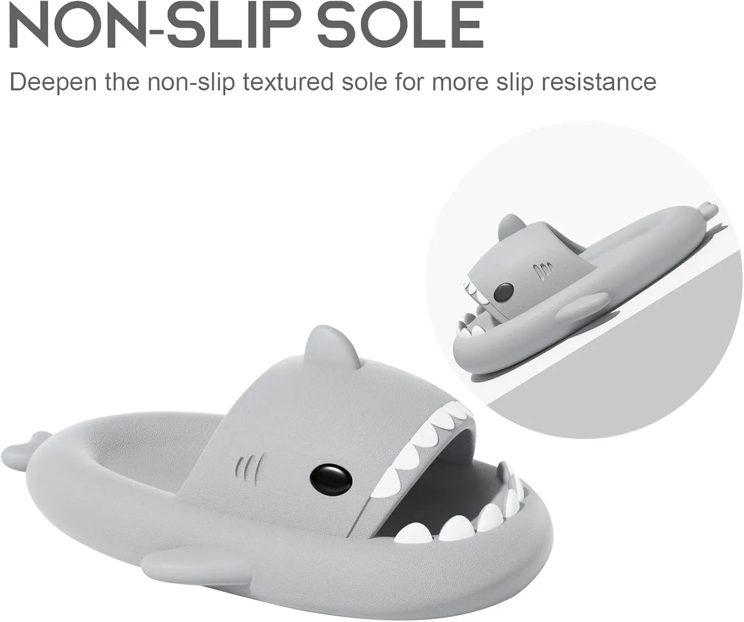Metog Cloud Shark Slides Kids Summer Non-Slip Open Toe EVA House Shark Slippers for Boys Girls Cute Lightweight Soft Slide Sandals for Pool Bathroom Shower Spa Beach Indoors Outdoors
