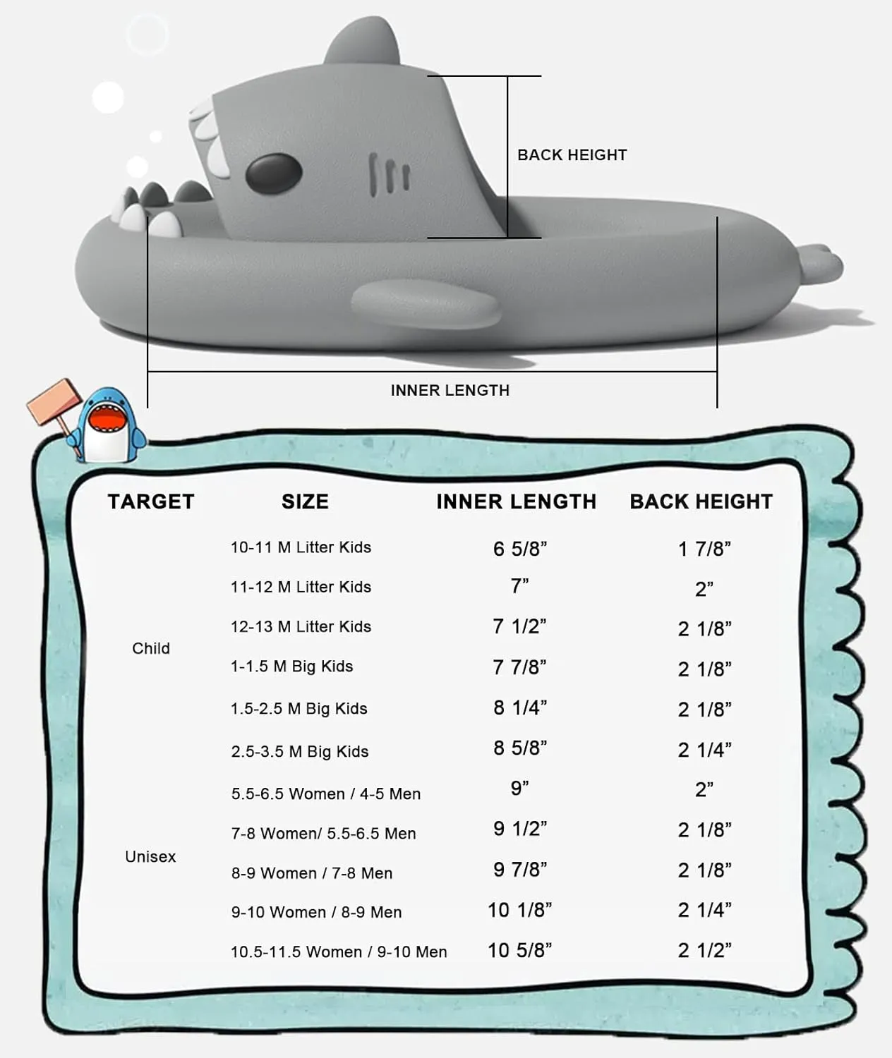 Metog Cloud Shark Slides Kids Summer Non-Slip Open Toe EVA House Shark Slippers for Boys Girls Cute Lightweight Soft Slide Sandals for Pool Bathroom Shower Spa Beach Indoors Outdoors
