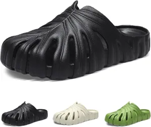 Monstera Slippers, Monstera Leaf Slides, Monstera Pillow Slippers Non-Slip Quick Drying Soft Open Toe Bathroom Sandals Shower Slippers Monstera Slides for Women and Men (US9, Black)
