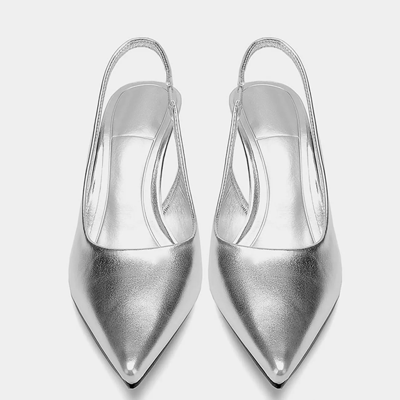 MRKEWUNEY Fashion Slingback Pumps Shoes for Women Pointed Toe Kitten Heels