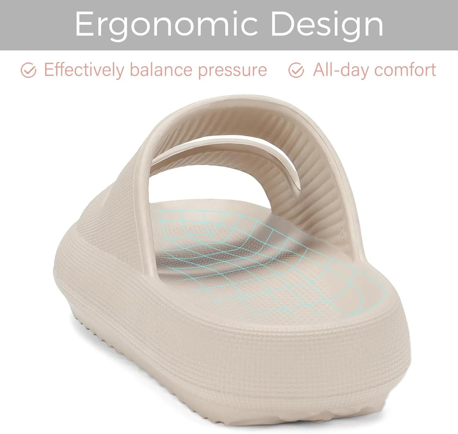 NineCiFun Unisex Pillow Slippers Cloud Slides for Women and Men Platform Slide Sandals with Arch Support