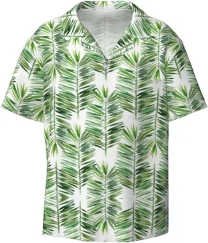 Palm Tree1 Printing Men's Fashion Summer Short Sleeve Button Shirt with Pocket,S-4xl Cuban Shirt Hawaiian Shirt