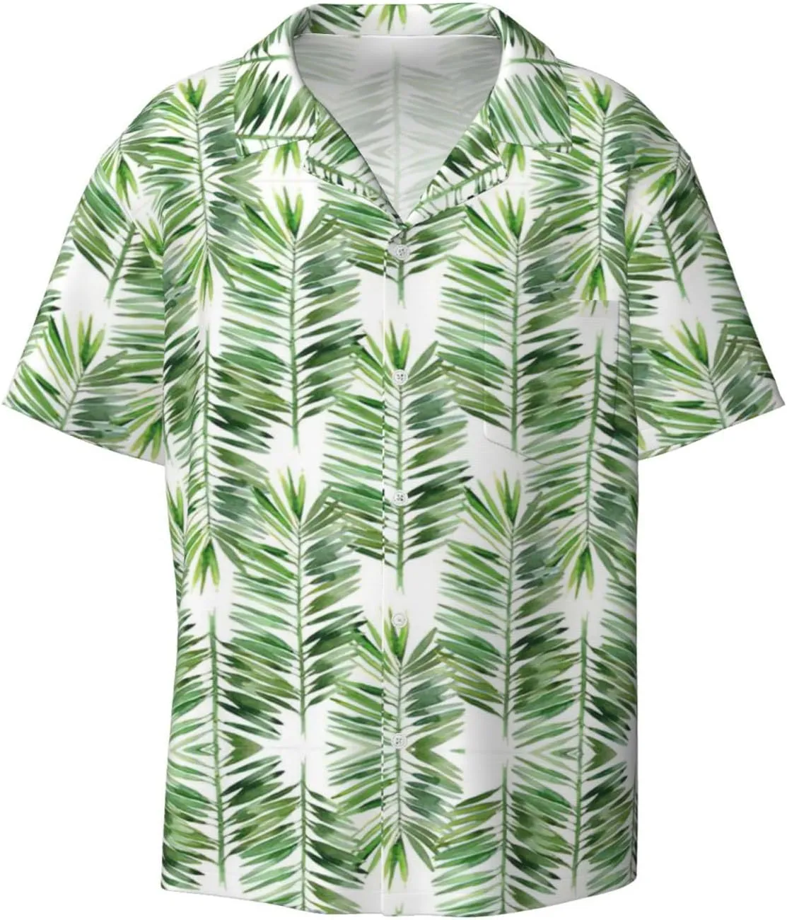 Palm Tree1 Printing Men's Fashion Summer Short Sleeve Button Shirt with Pocket,S-4xl Cuban Shirt Hawaiian Shirt