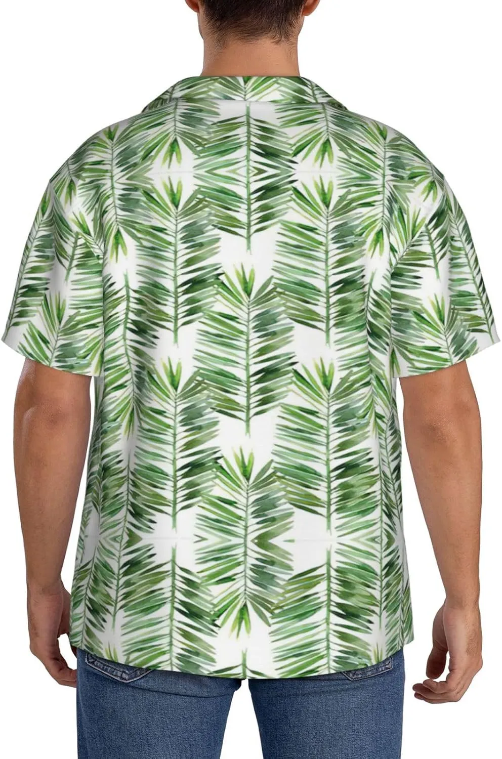 Palm Tree1 Printing Men's Fashion Summer Short Sleeve Button Shirt with Pocket,S-4xl Cuban Shirt Hawaiian Shirt