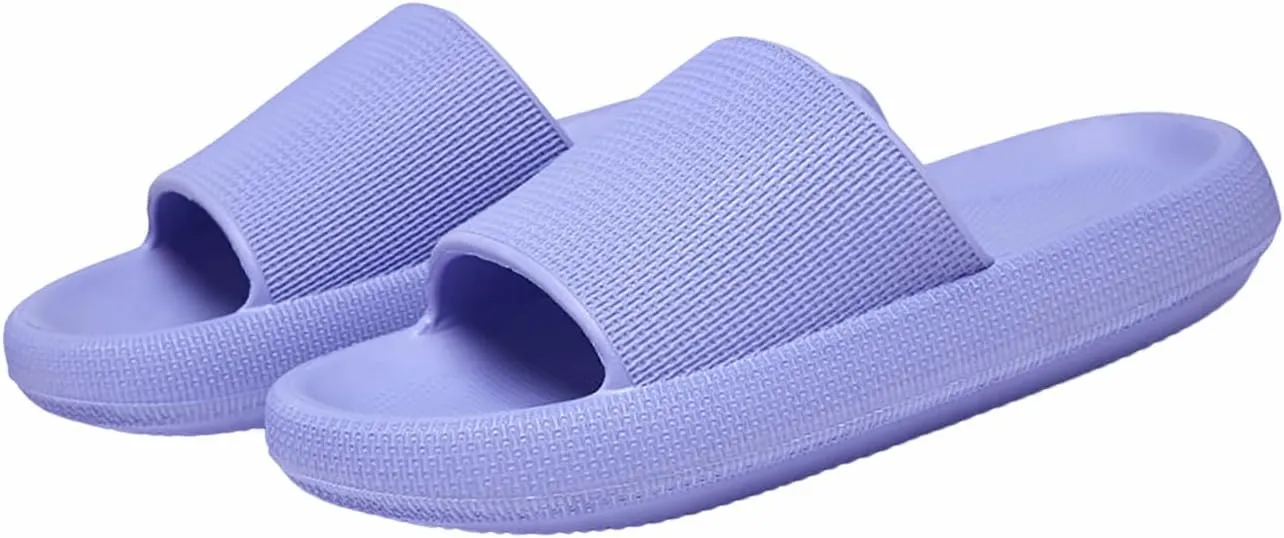 Pillow Slippers for Women and Men Non Slip, EVA Anti-Slip Cushioned Thick Sole Slides, Quick Drying Bathroom Sandals