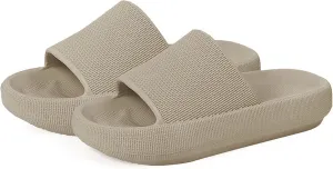Pillow Slippers for Women and Men Non Slip, EVA Anti-Slip Cushioned Thick Sole Slides, Quick Drying Bathroom Sandals