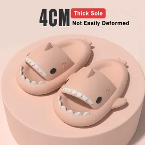 PLMOKN Women's shark slides slippers men summer indoor and outdoor house pillow sandals kids bedroom open toe animal cute non-slip cloud shower spa shoes,粉色/40-41