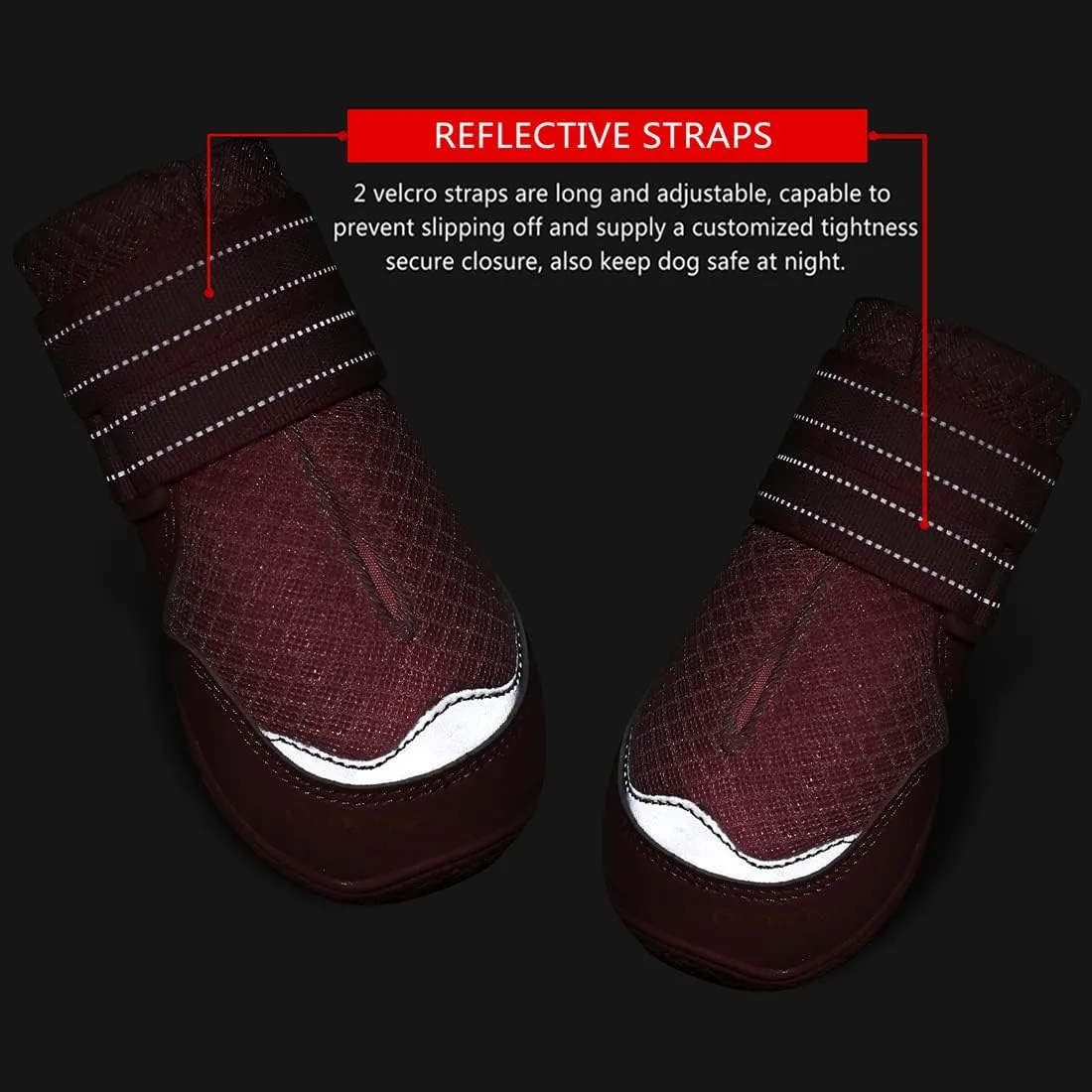 QUMY 4PCS Dog Boots for Large Dogs, Medium Dog Shoes & Paw Protectors for Hot Pavement, Summer Heat Protection, Mesh Breathable Nonslip Dog Booties for Hardfloors, Walking Running Hiking Pink Size 6