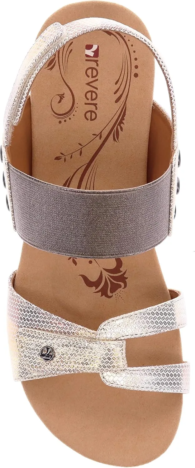 R Revere evere Tahiti Women's Wedge Sandals - Sporty Elegance with Arch Support and Adjustable Fit
