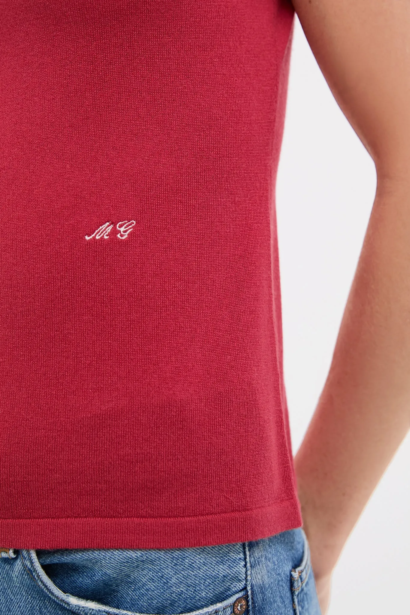 Red Cashmere Silk Blend Katie Tee