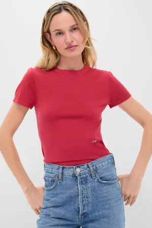 Red Cashmere Silk Blend Katie Tee