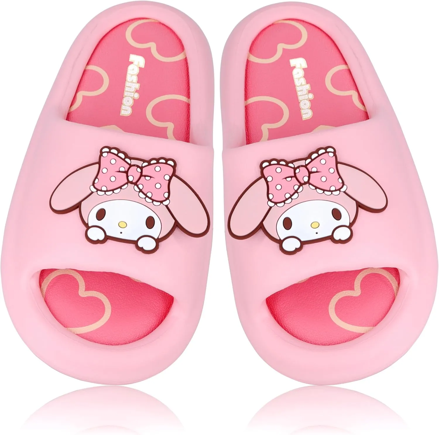 Roffatide Anime Cinnamoroll My Melody Kuromi Slides for Women Non-Slip Bathroom Shower Sandals Cow Print Rubber Slippers House Slides