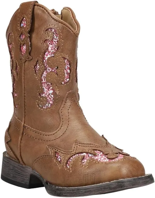ROPER Toddler Girls Glitter Gypsy Square Toe Casual Boots Mid Calf - Brown, Multi