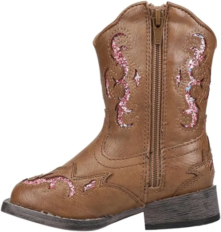 ROPER Toddler Girls Glitter Gypsy Square Toe Casual Boots Mid Calf - Brown, Multi