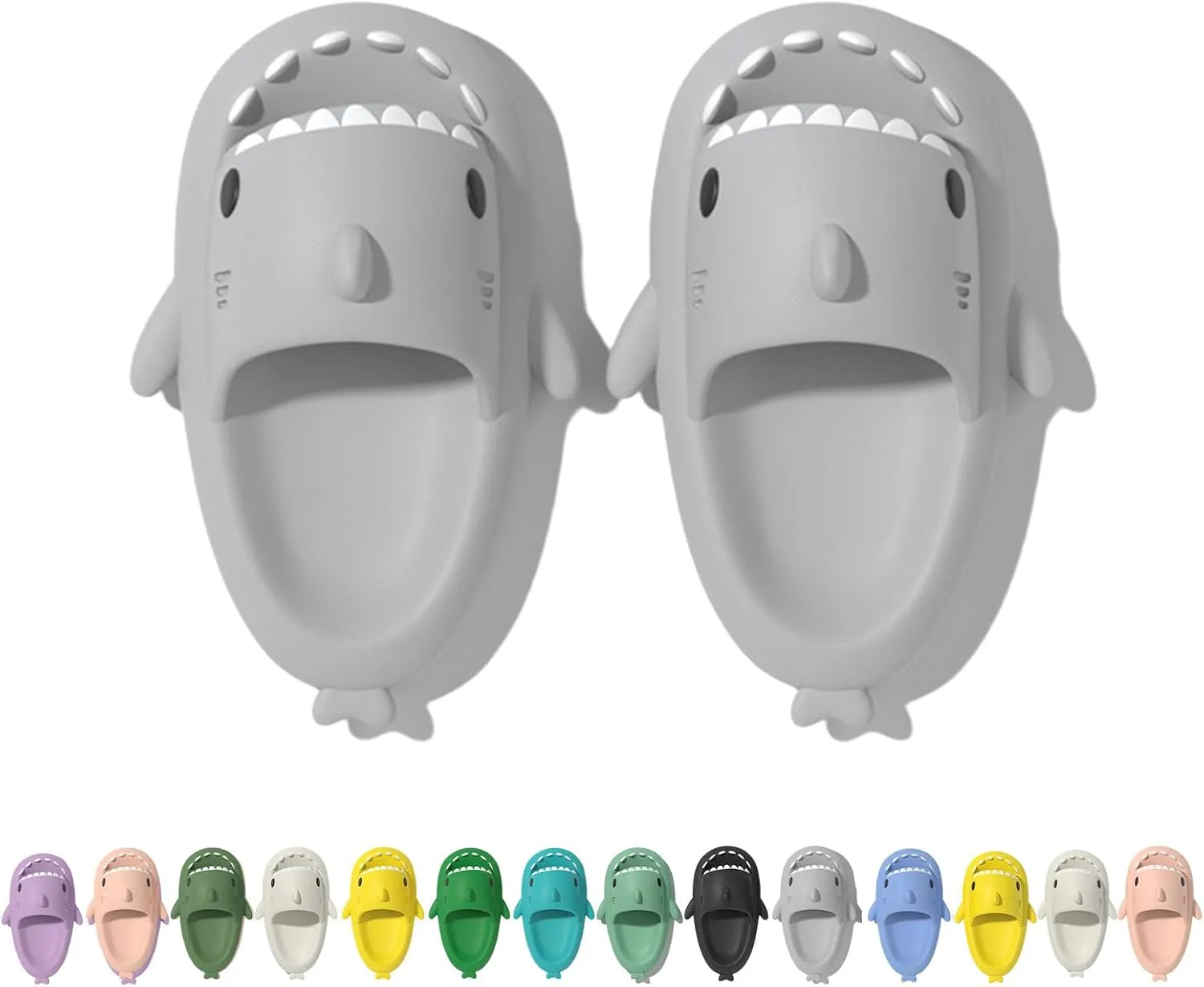 Shark Slippers for Women Men, Couple Thick Sole Cloud Shark Slides, Cute Anti-slip Beach Bathroom Shark Sandals Sunmmer