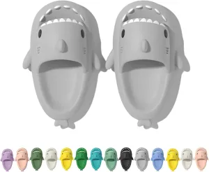 Shark Slippers for Women Men, Couple Thick Sole Cloud Shark Slides, Cute Anti-slip Beach Bathroom Shark Sandals Sunmmer