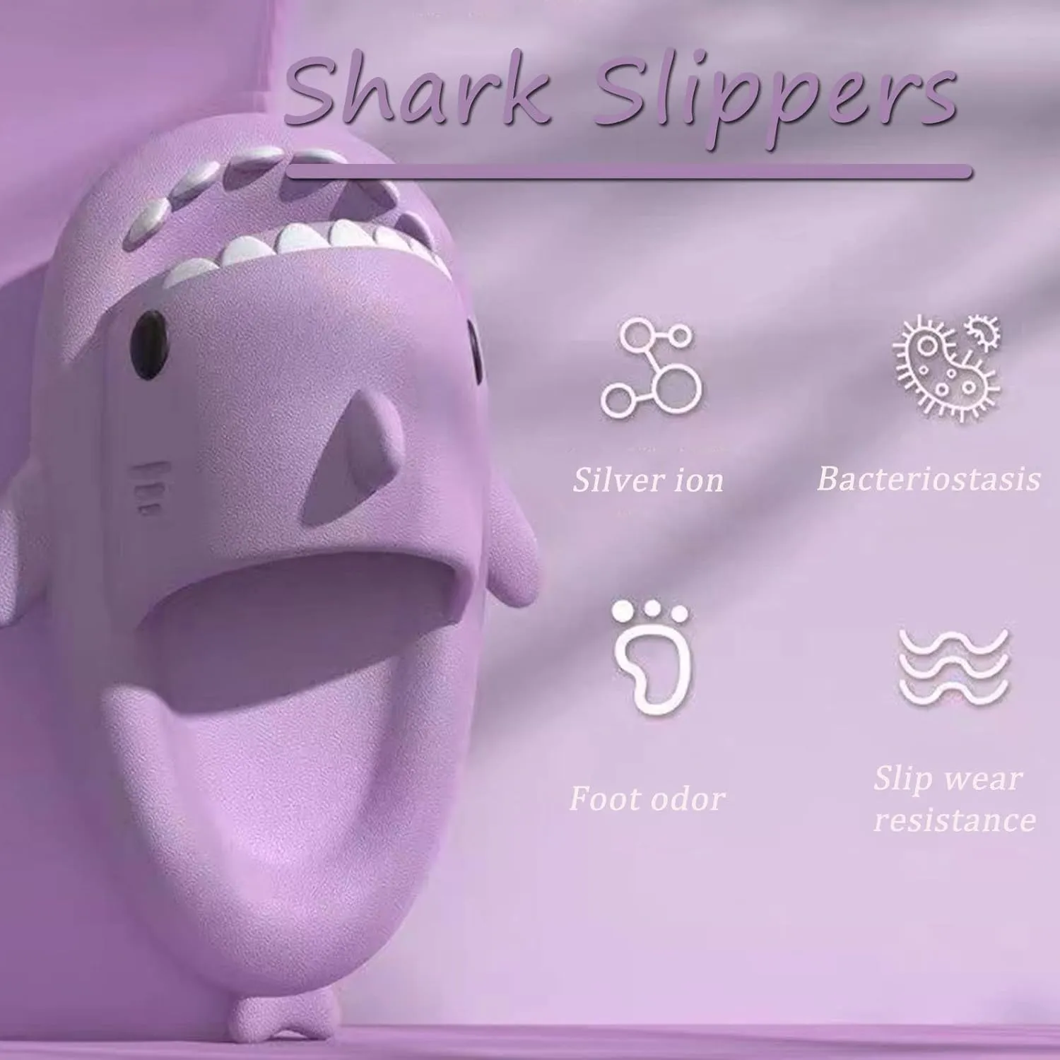 sharllen Shark Sandals Slides for Women Men Cute Novelty Cartoon Anti-Slip Open Toe Slides Summer Lightweight Shark Sandals